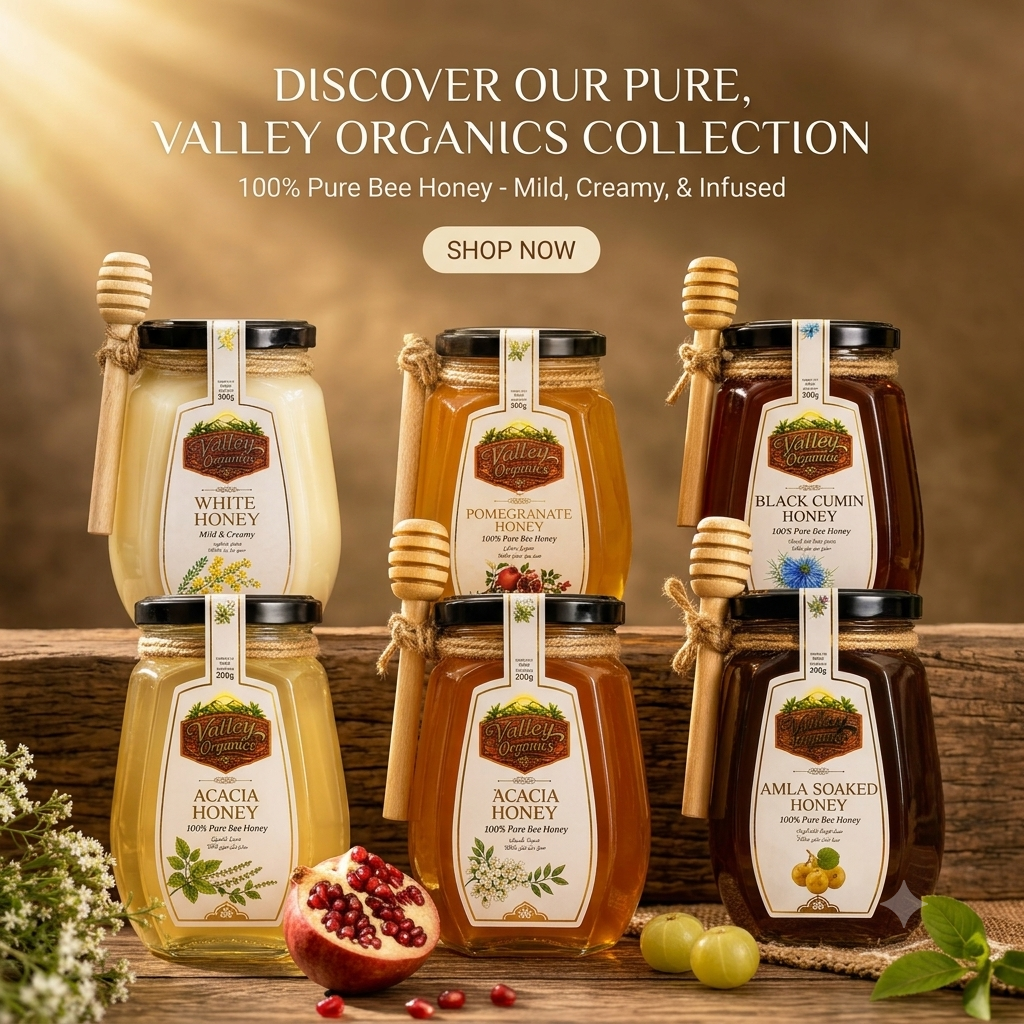Premium organic honey bottle